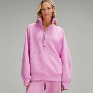 Lululemon Scuba Oversized Funnel-Neck Half Zip Dahlia Mauve Pink Size XS/S